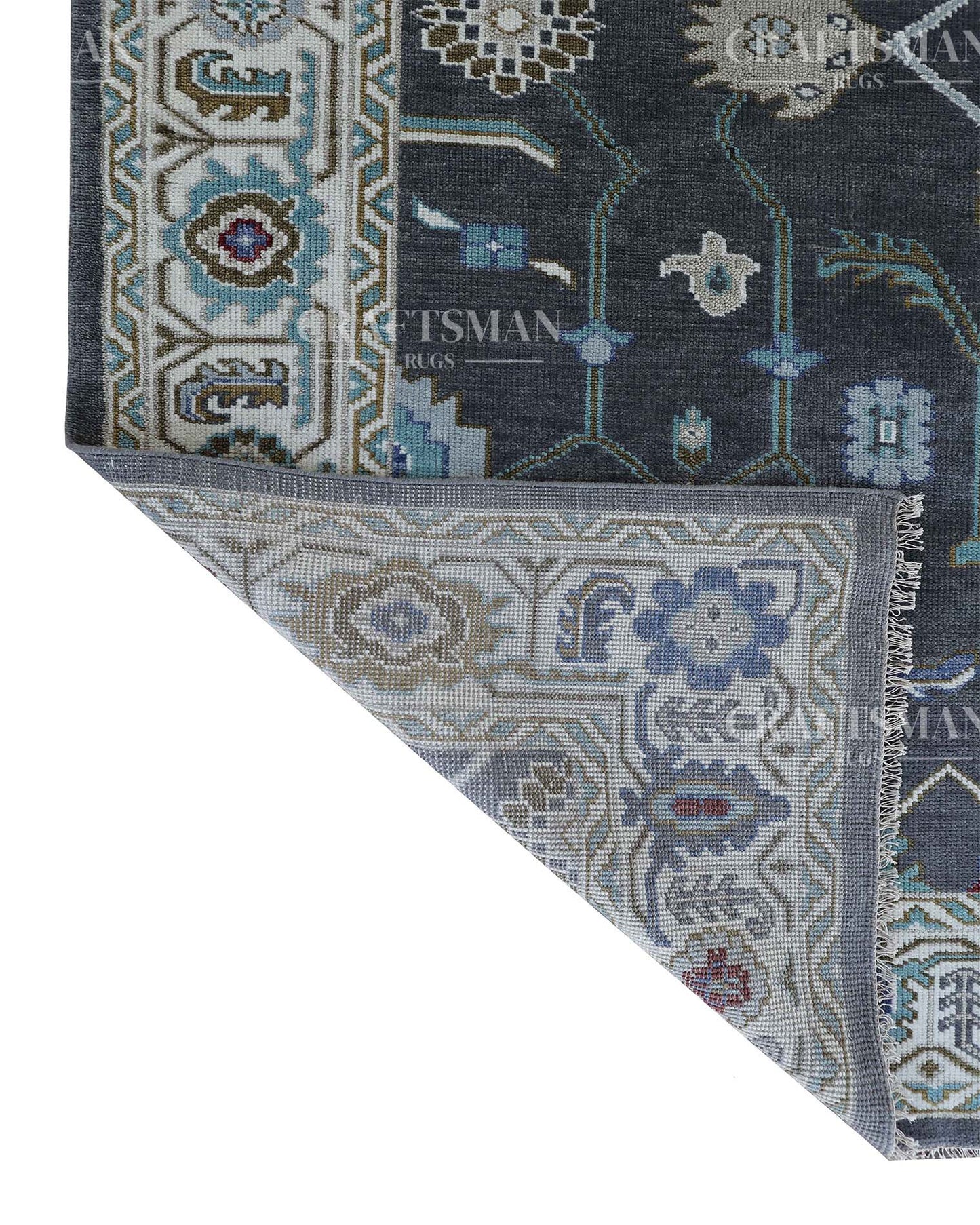 Torvin Wool Hand-Knotted Oushak-Inspired Rug