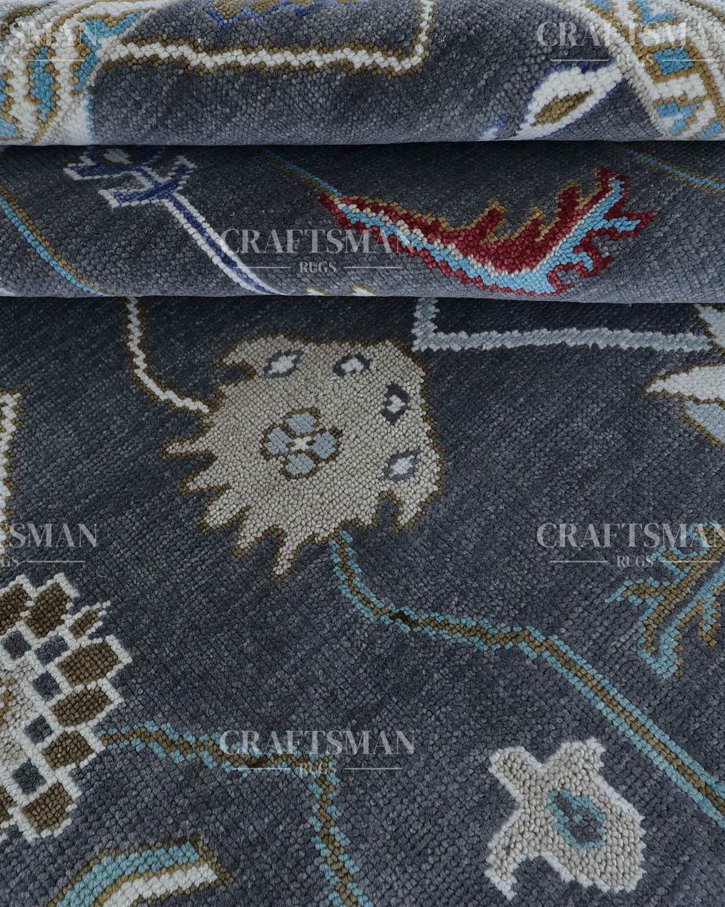 Torvin Wool Hand-Knotted Oushak-Inspired Rug