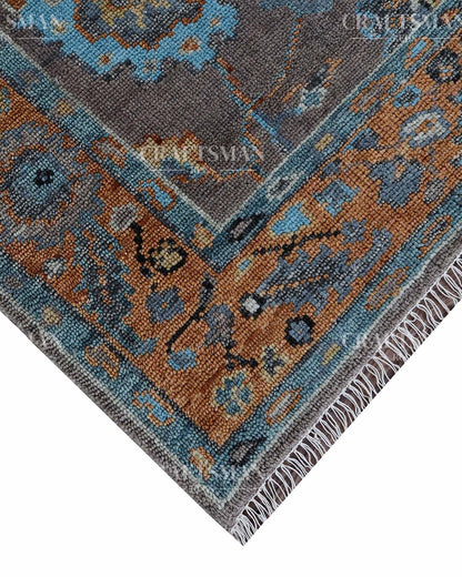 Ruvra Wool Hand-Knotted Oushak-Inspired Rug