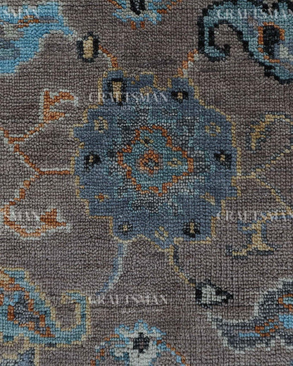 Ruvra Wool Hand-Knotted Oushak-Inspired Rug