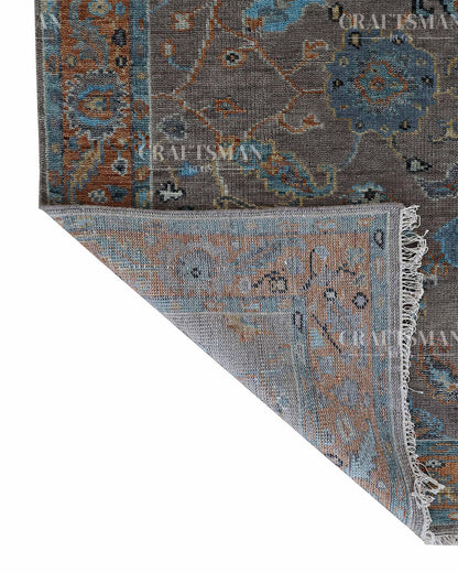 Ruvra Wool Hand-Knotted Oushak-Inspired Rug