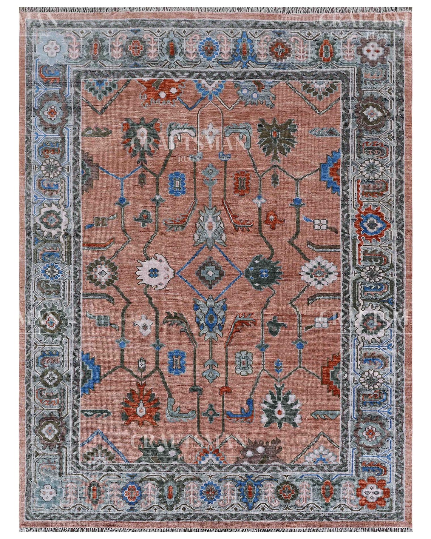 Sylin Wool Hand-Knotted Oushak-Inspired Rug