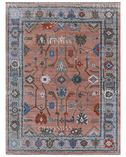 Sylin Wool Hand-Knotted Oushak-Inspired Rug