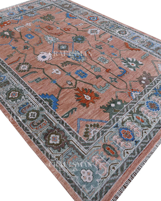 Sylin Wool Hand-Knotted Oushak-Inspired Rug