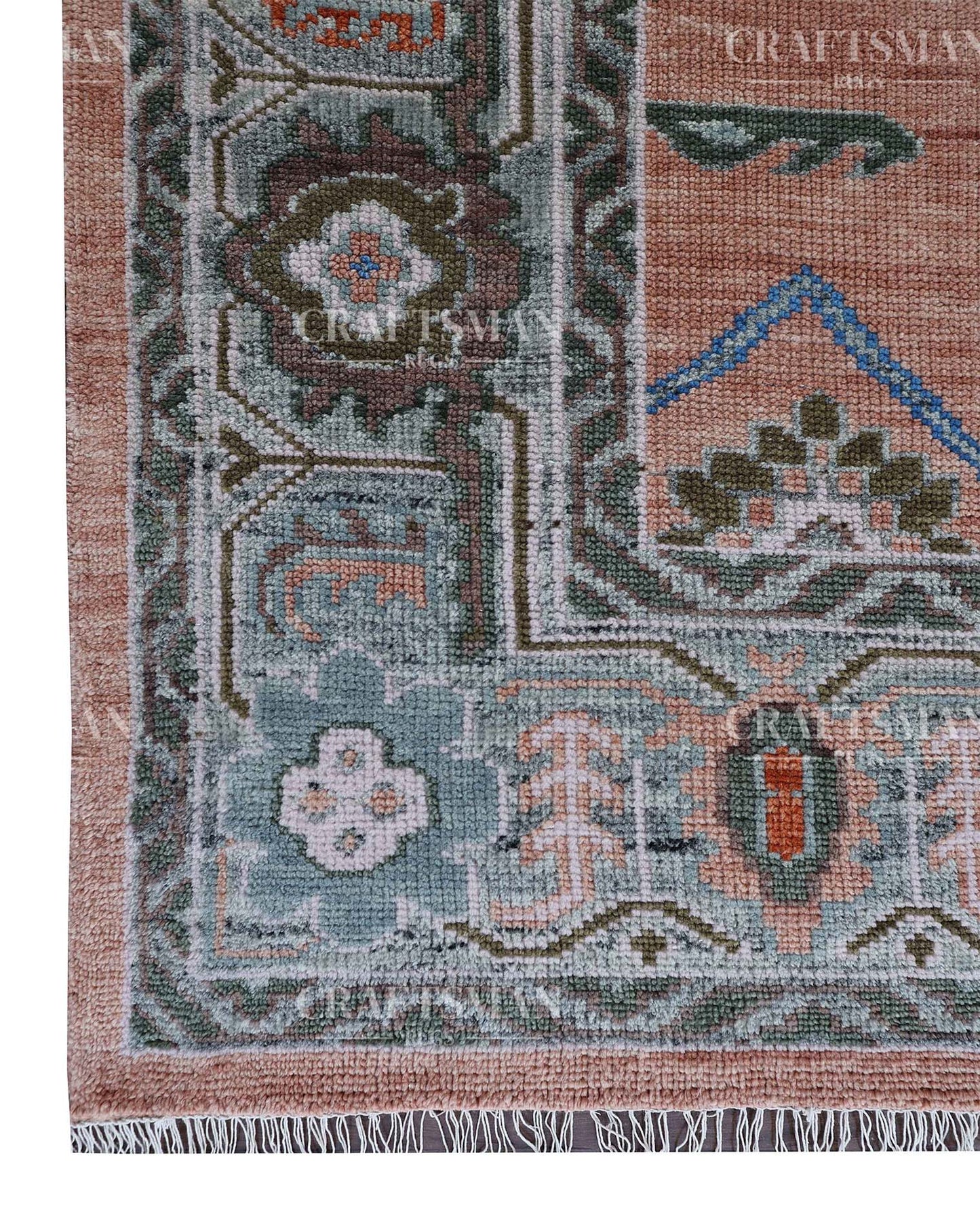 Sylin Wool Hand-Knotted Oushak-Inspired Rug