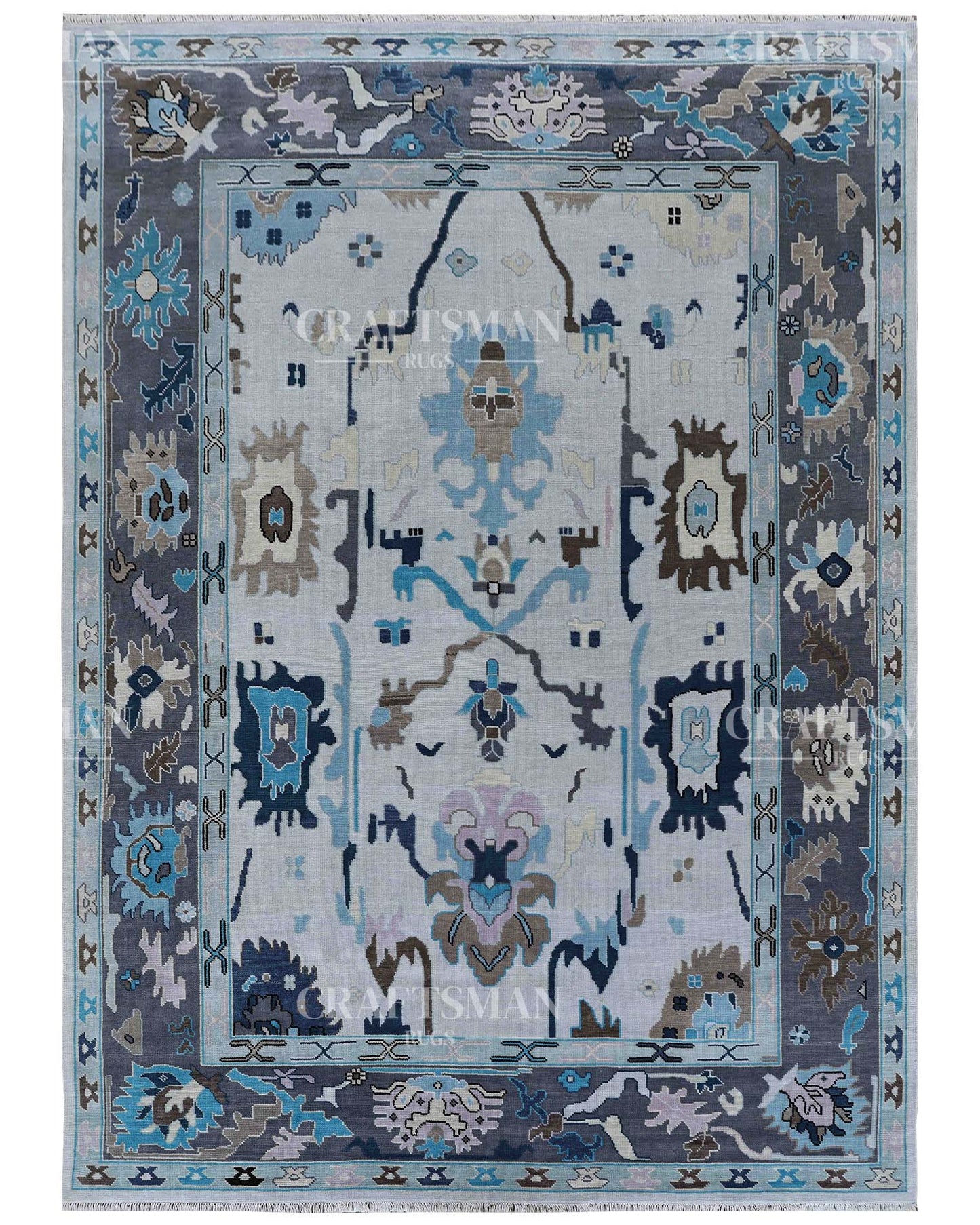 Avrod Wool Hand-Knotted Oushak-Inspired Rug