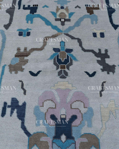 Avrod Wool Hand-Knotted Oushak-Inspired Rug