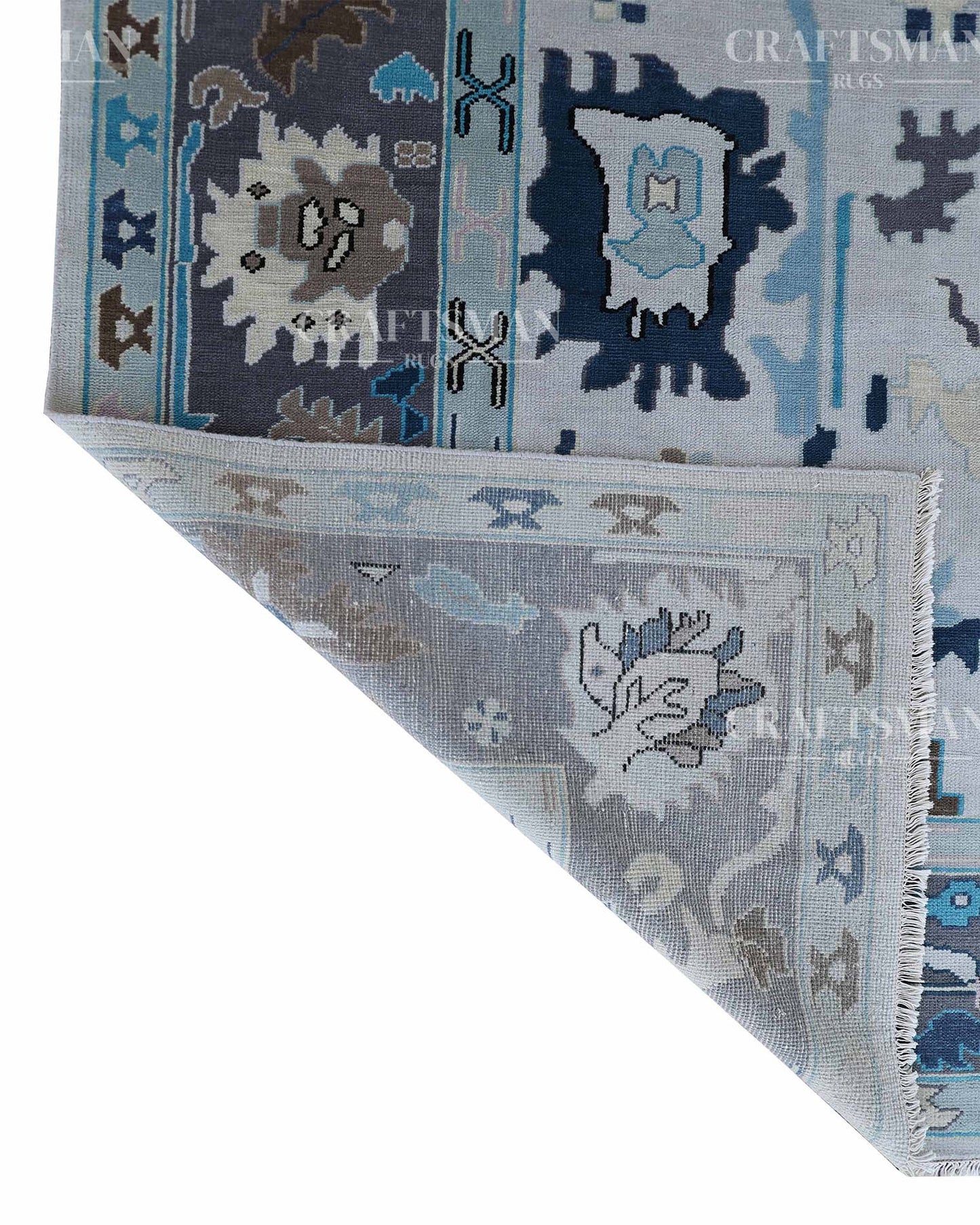 Avrod Wool Hand-Knotted Oushak-Inspired Rug