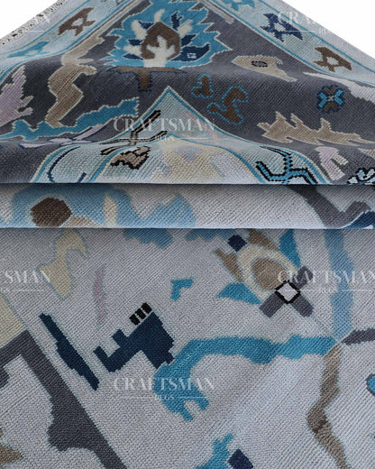 Avrod Wool Hand-Knotted Oushak-Inspired Rug