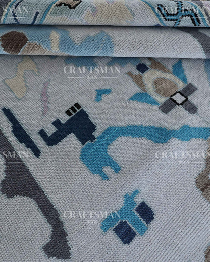 Avrod Wool Hand-Knotted Oushak-Inspired Rug