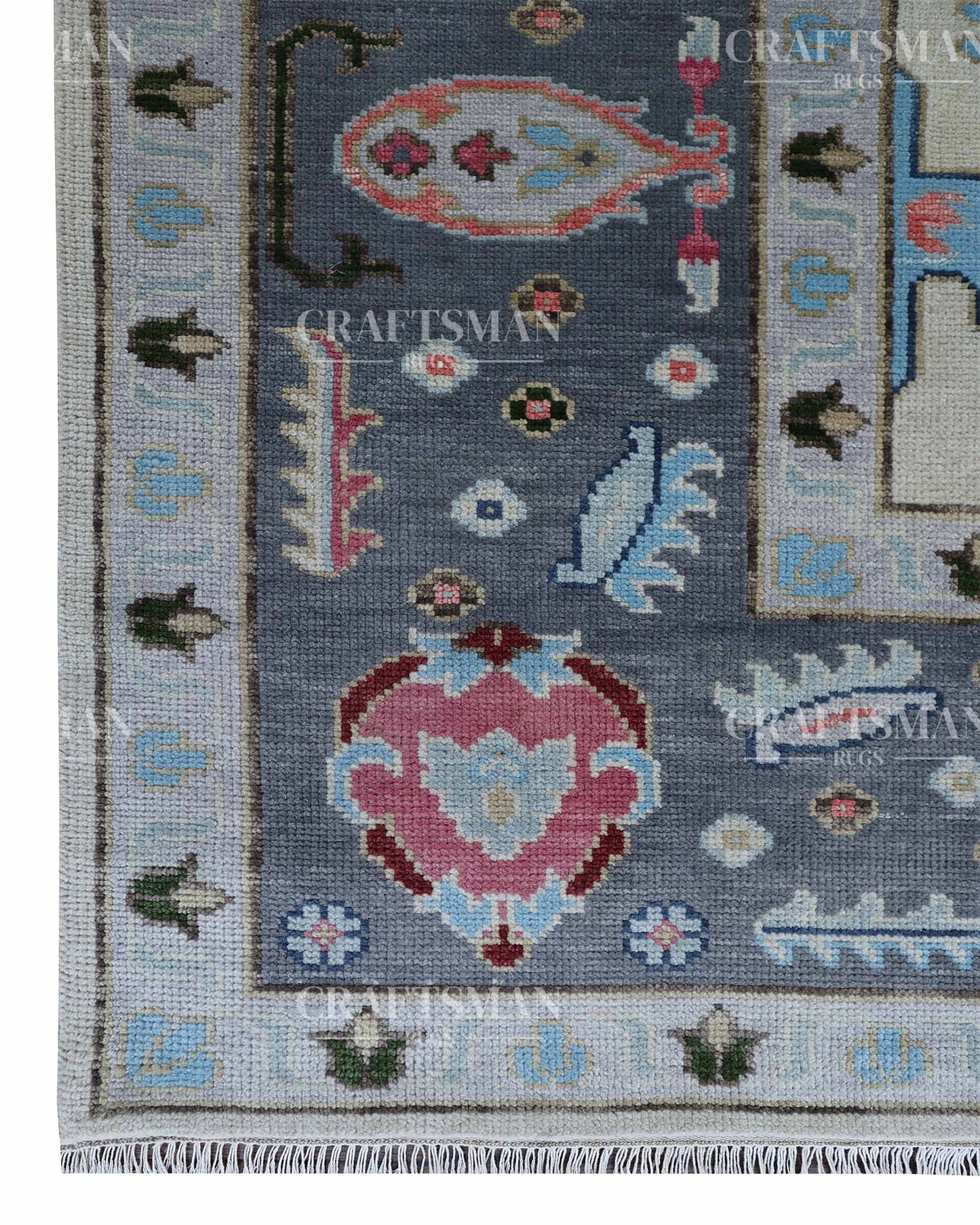 Kervan Wool Hand-Knotted Oushak-Inspired Rug