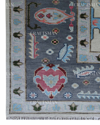 Kervan Wool Hand-Knotted Oushak-Inspired Rug