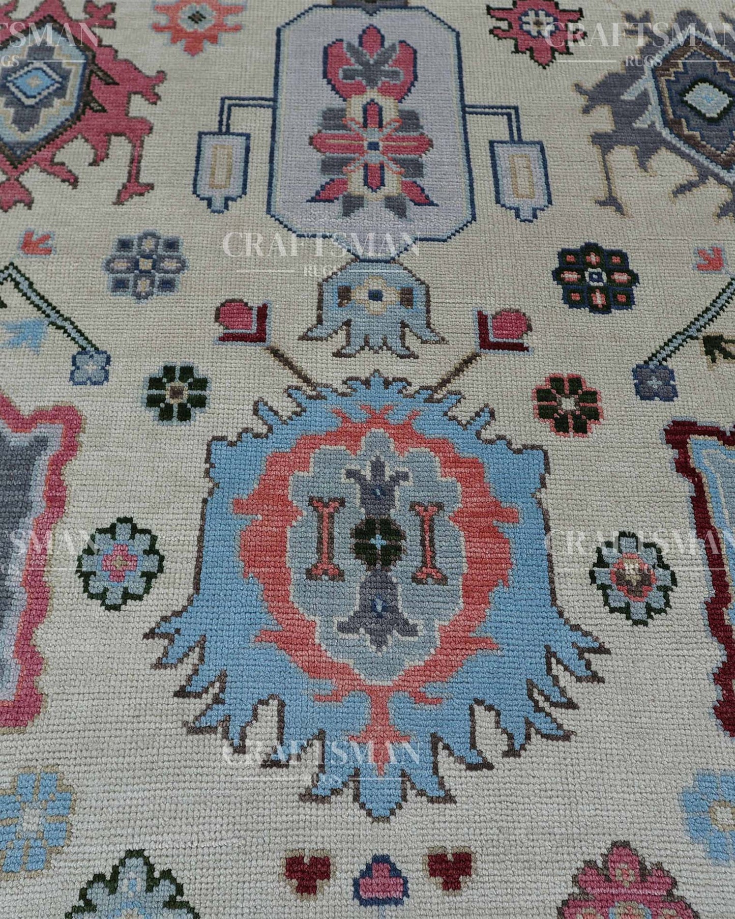 Kervan Wool Hand-Knotted Oushak-Inspired Rug