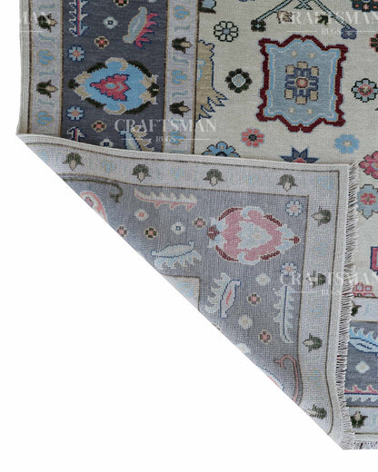 Kervan Wool Hand-Knotted Oushak-Inspired Rug