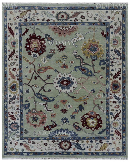 Polrin Wool Hand-Knotted Oushak-Inspired Rug