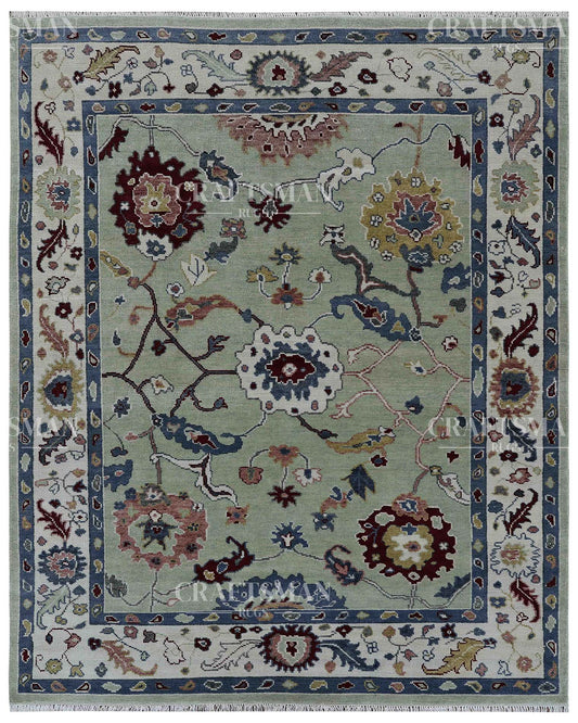 Polrin Wool Hand-Knotted Oushak-Inspired Rug