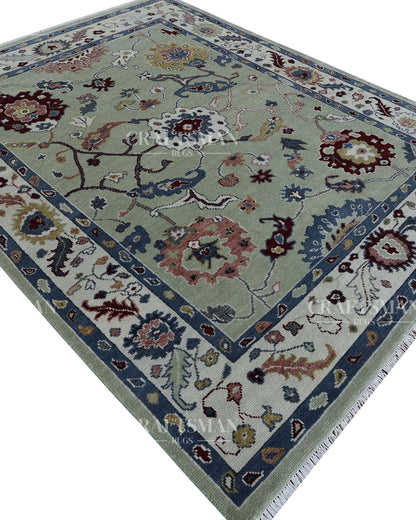 Polrin Wool Hand-Knotted Oushak-Inspired Rug