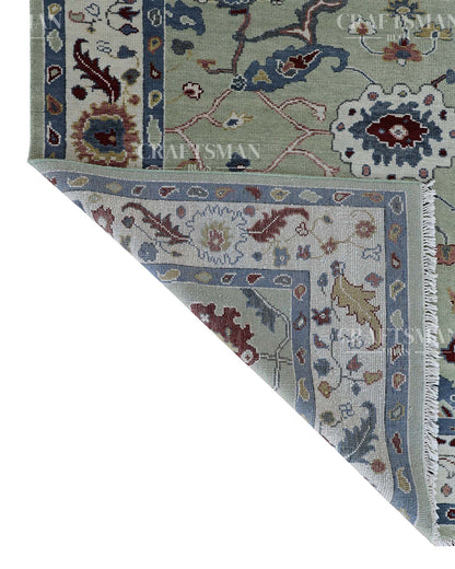 Polrin Wool Hand-Knotted Oushak-Inspired Rug