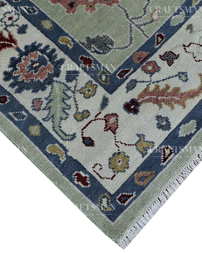 Polrin Wool Hand-Knotted Oushak-Inspired Rug