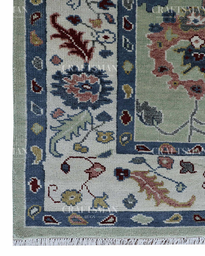 Polrin Wool Hand-Knotted Oushak-Inspired Rug