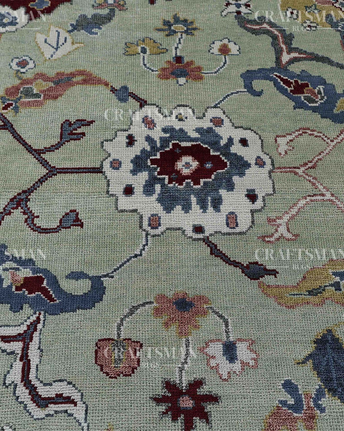 Polrin Wool Hand-Knotted Oushak-Inspired Rug