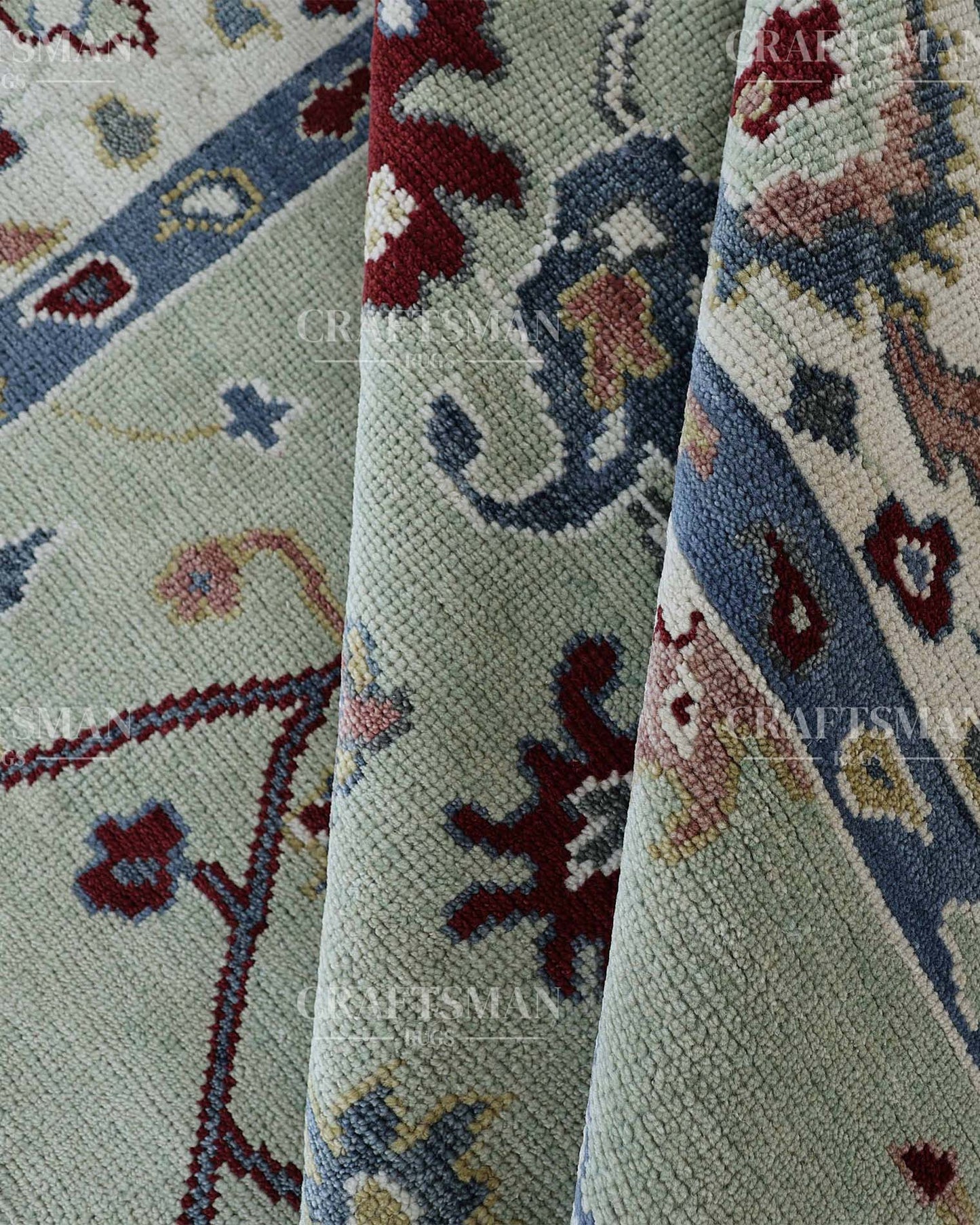 Polrin Wool Hand-Knotted Oushak-Inspired Rug