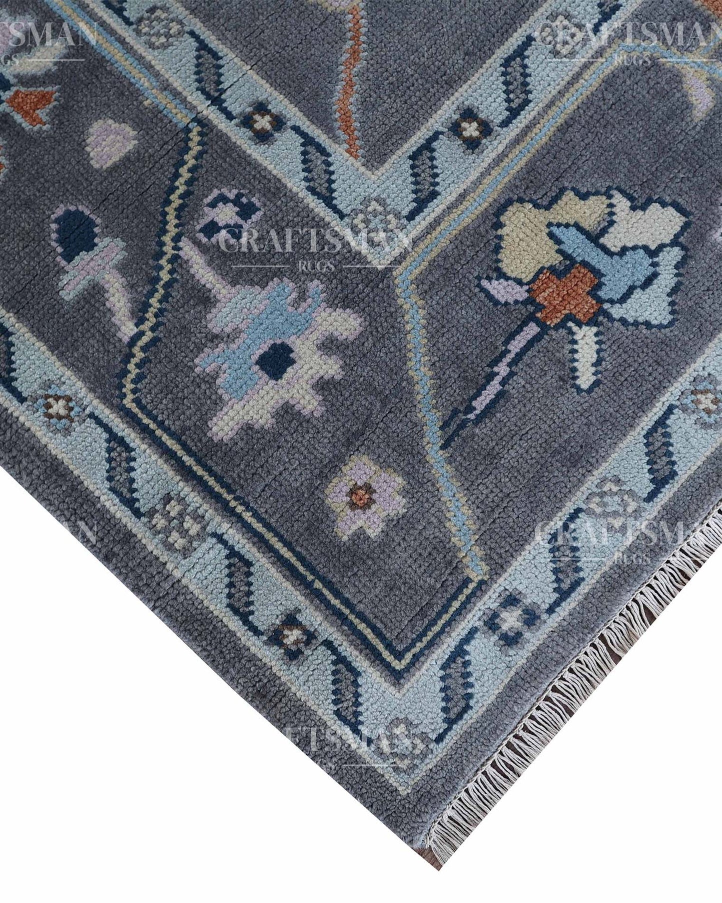Veyra Wool Hand-Knotted Oushak-Inspired Rug