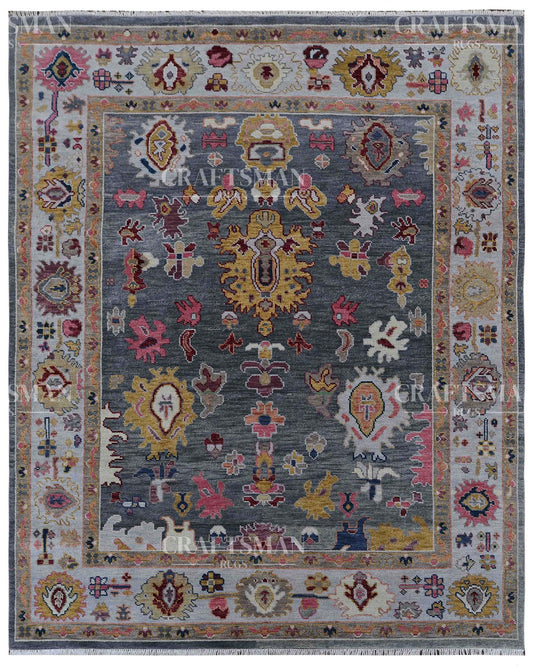 Odran Wool Hand-Knotted Oushak-Inspired Rug