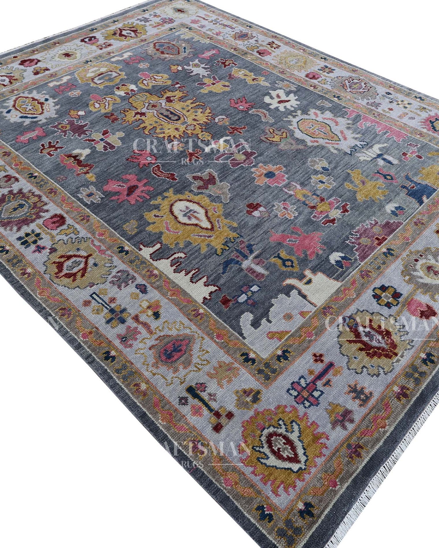 Odran Wool Hand-Knotted Oushak-Inspired Rug