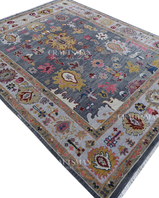 Odran Wool Hand-Knotted Oushak-Inspired Rug
