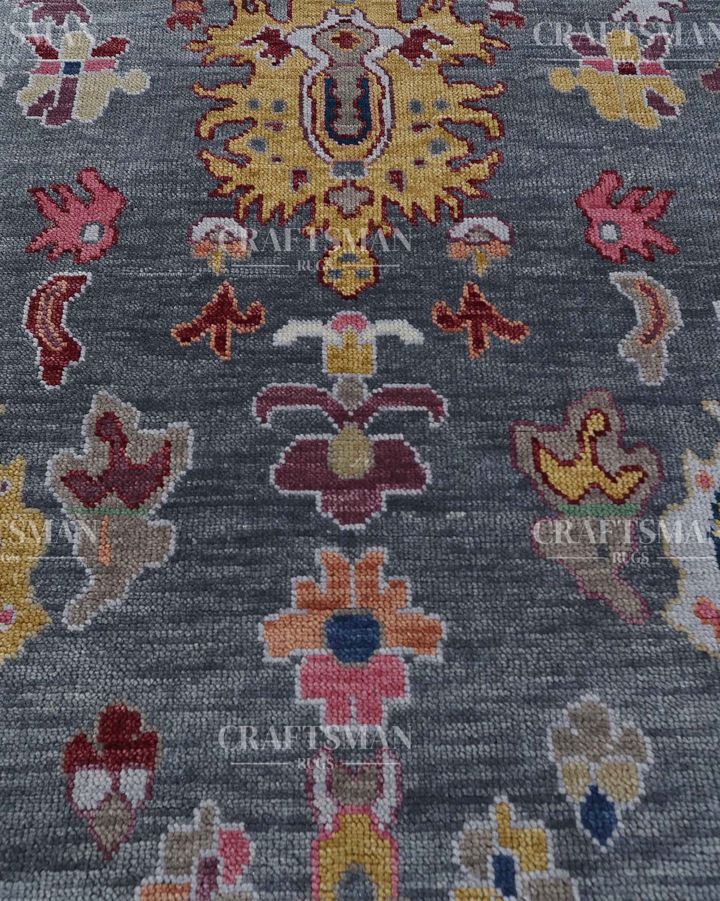 Odran Wool Hand-Knotted Oushak-Inspired Rug