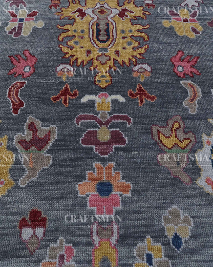 Odran Wool Hand-Knotted Oushak-Inspired Rug
