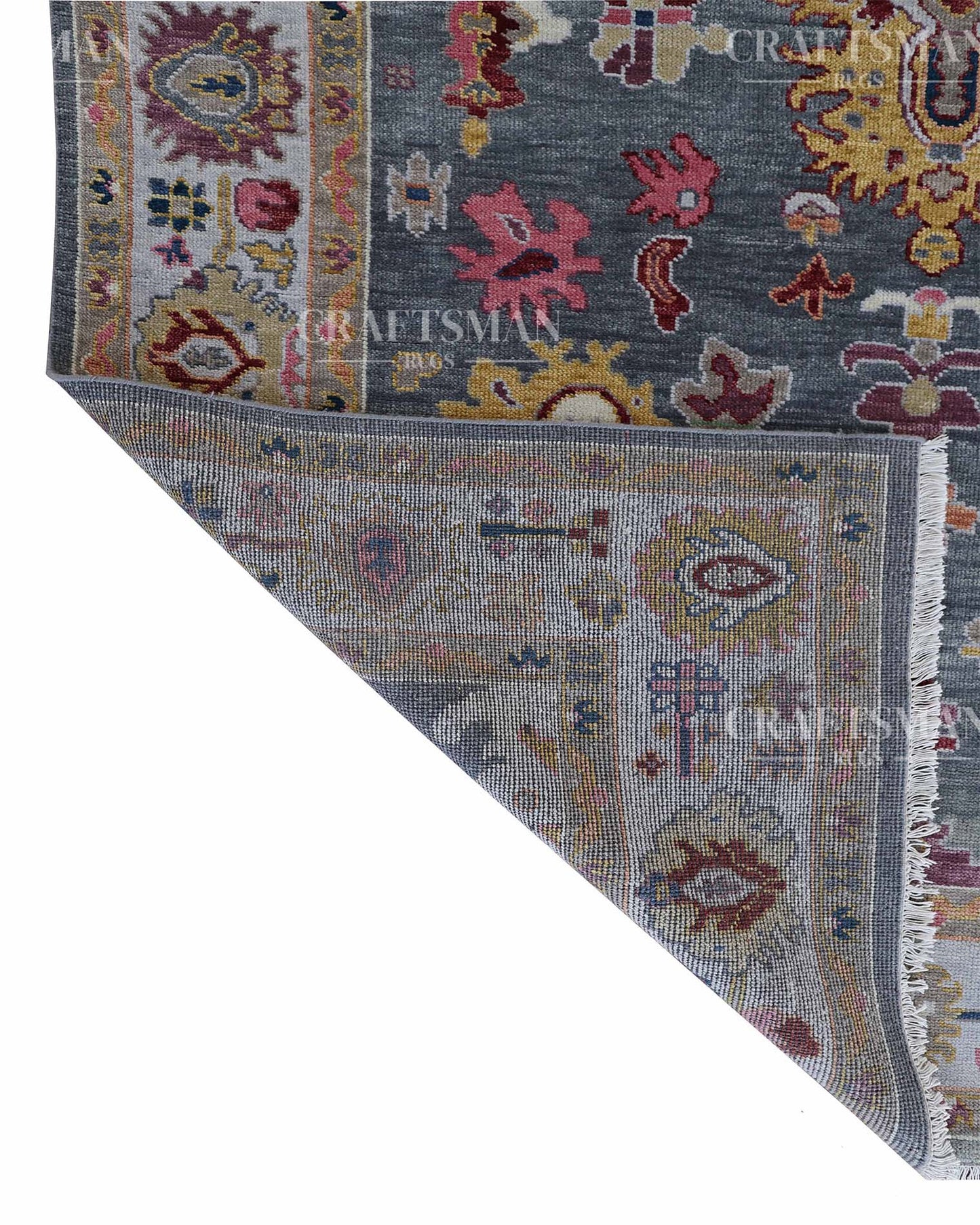 Odran Wool Hand-Knotted Oushak-Inspired Rug