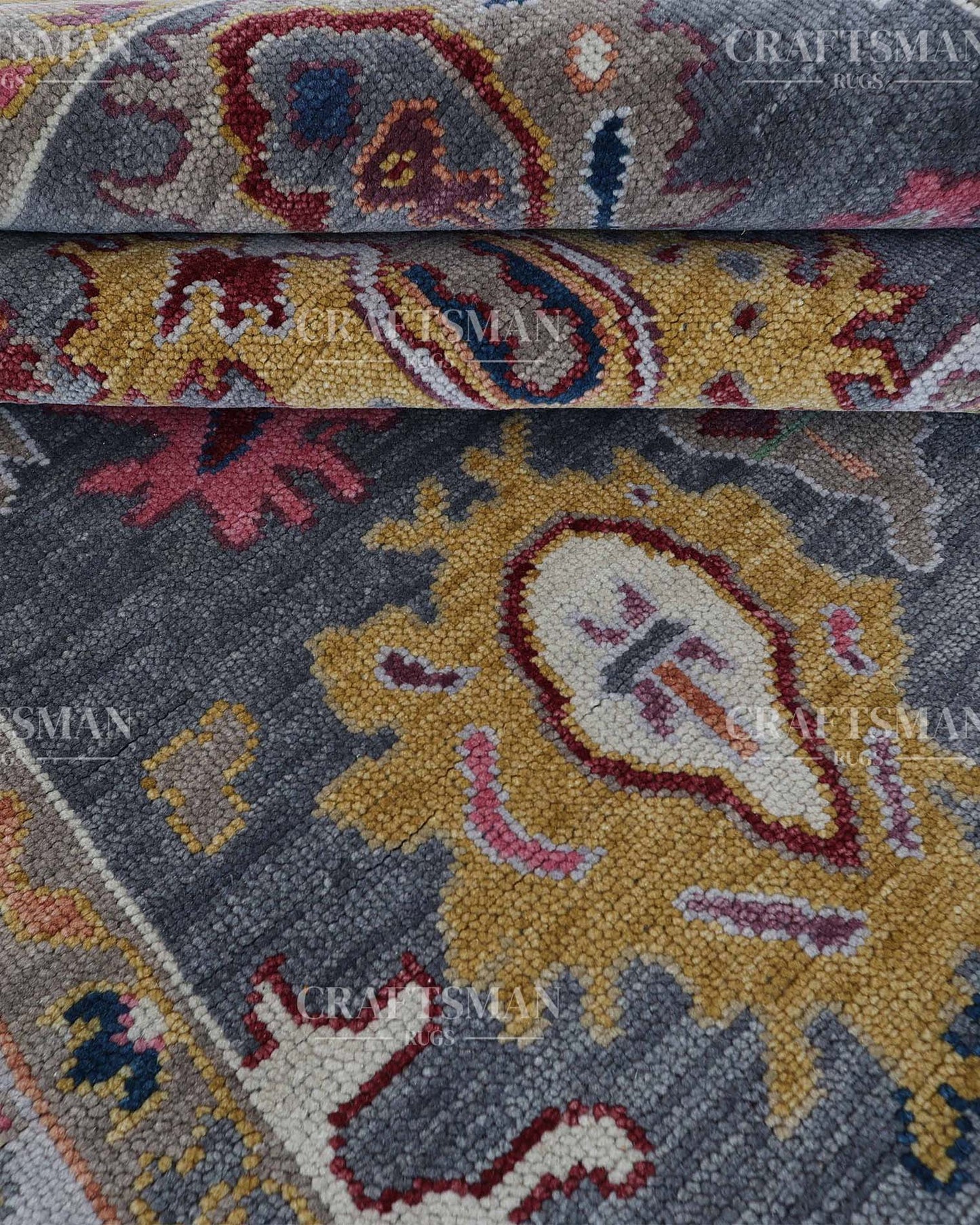 Odran Wool Hand-Knotted Oushak-Inspired Rug