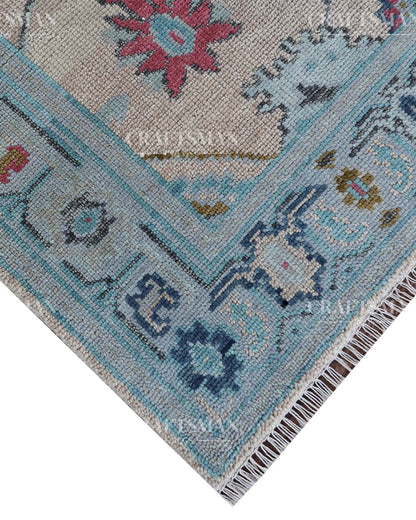 Delros Wool Hand-Knotted Oushak-Inspired Rug