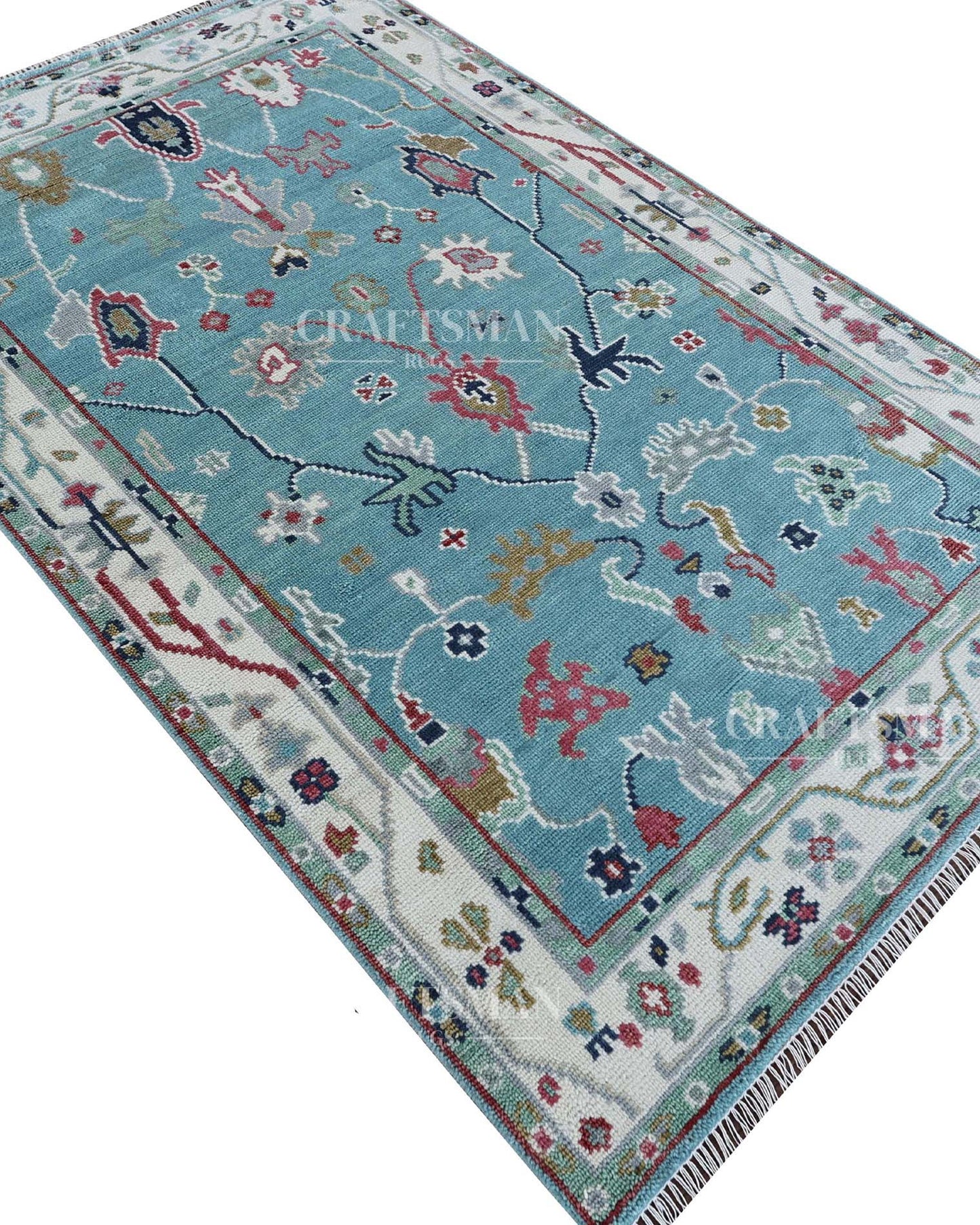 Farris Wool Hand-Knotted Oushak-Inspired Rug