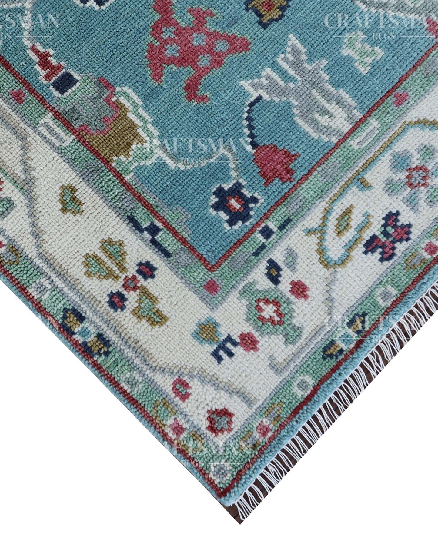 Farris Wool Hand-Knotted Oushak-Inspired Rug