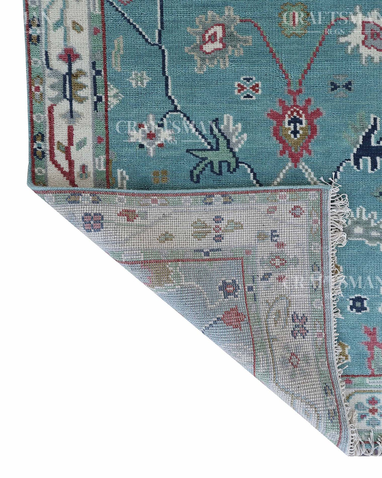 Farris Wool Hand-Knotted Oushak-Inspired Rug