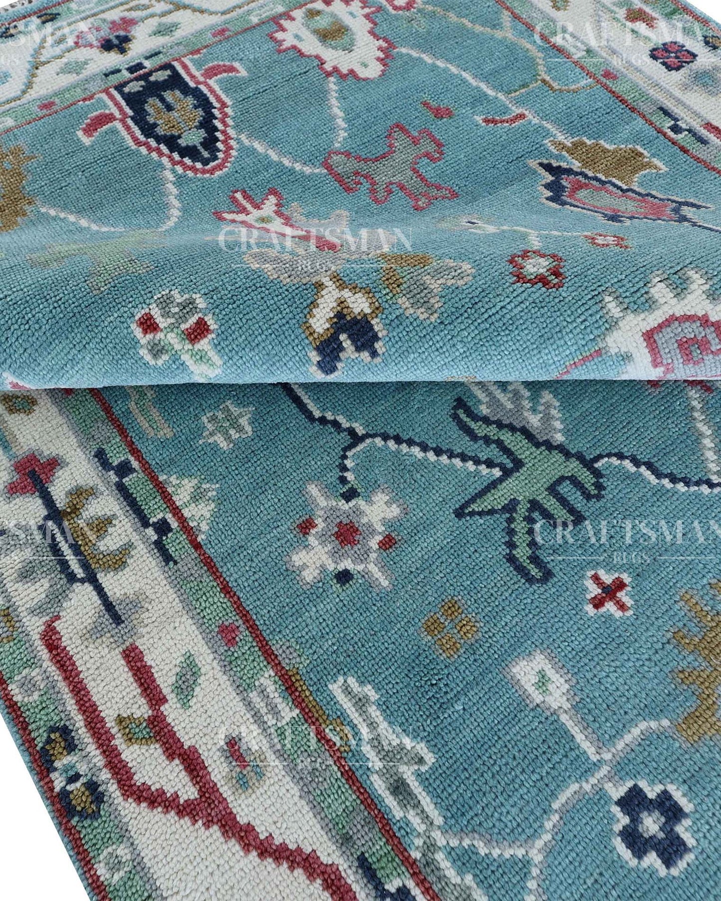 Farris Wool Hand-Knotted Oushak-Inspired Rug