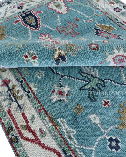 Farris Wool Hand-Knotted Oushak-Inspired Rug