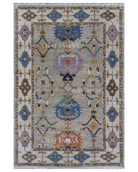 Lomir Wool Hand-Knotted Oushak-Inspired Rug