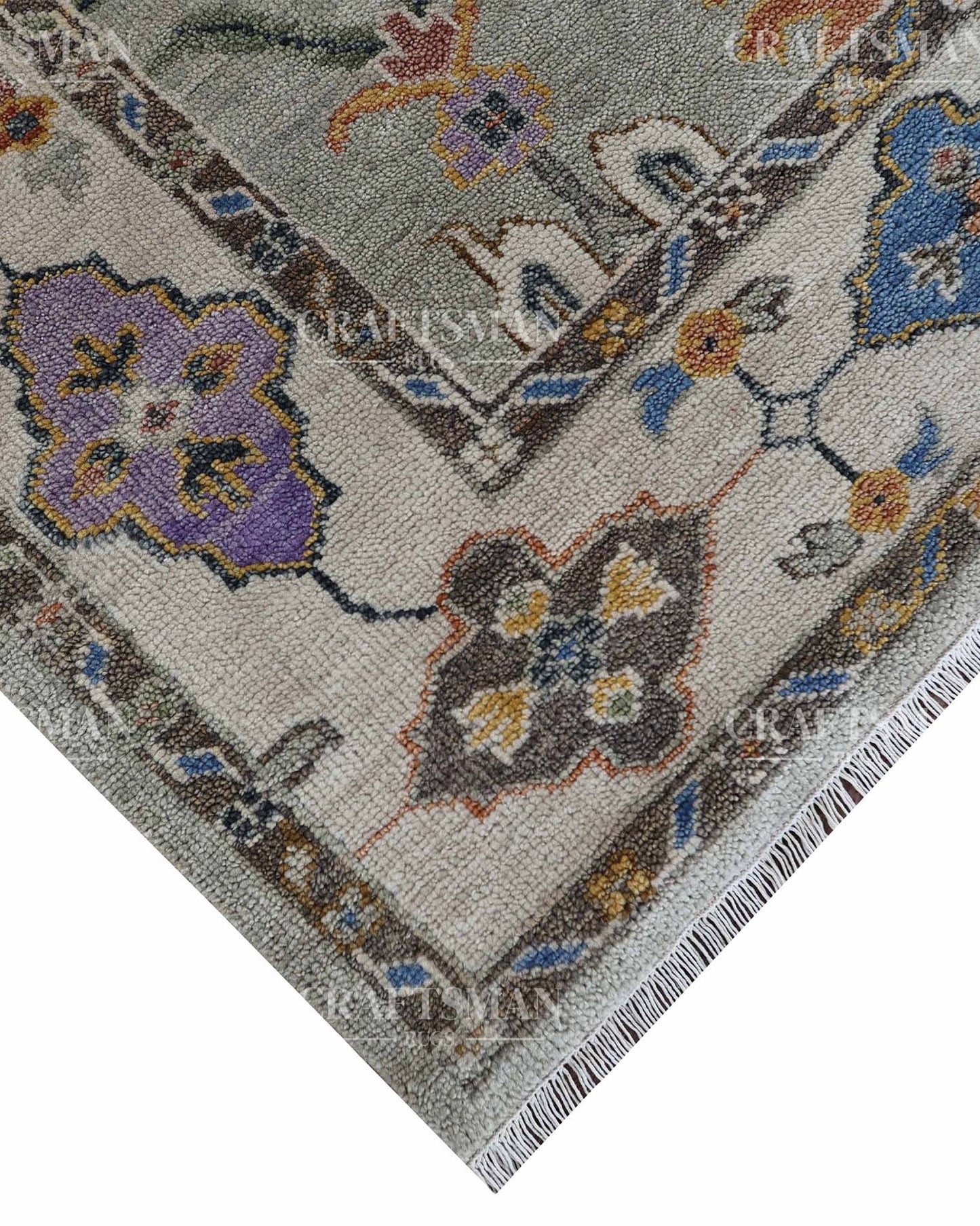 Lomir Wool Hand-Knotted Oushak-Inspired Rug
