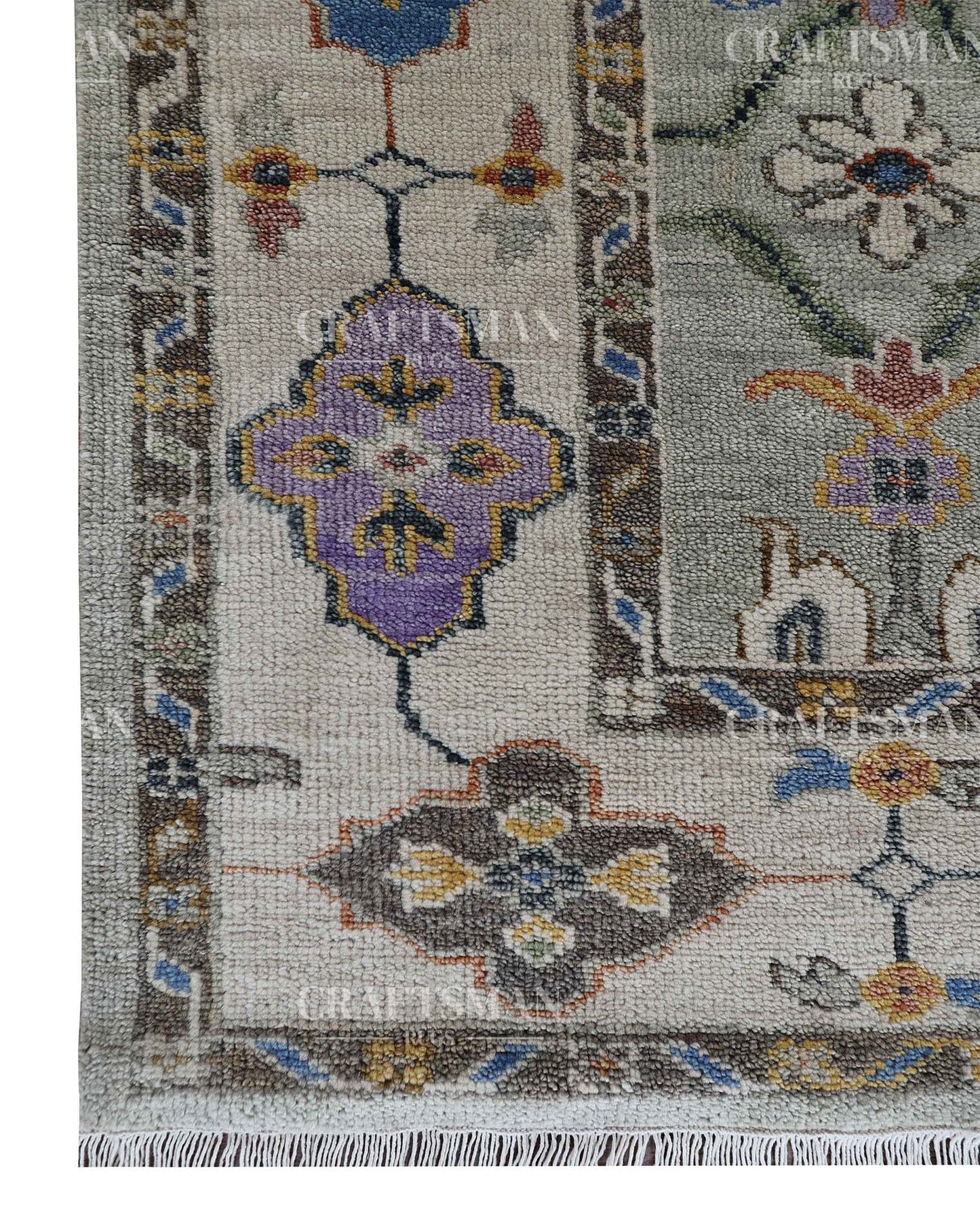 Lomir Wool Hand-Knotted Oushak-Inspired Rug