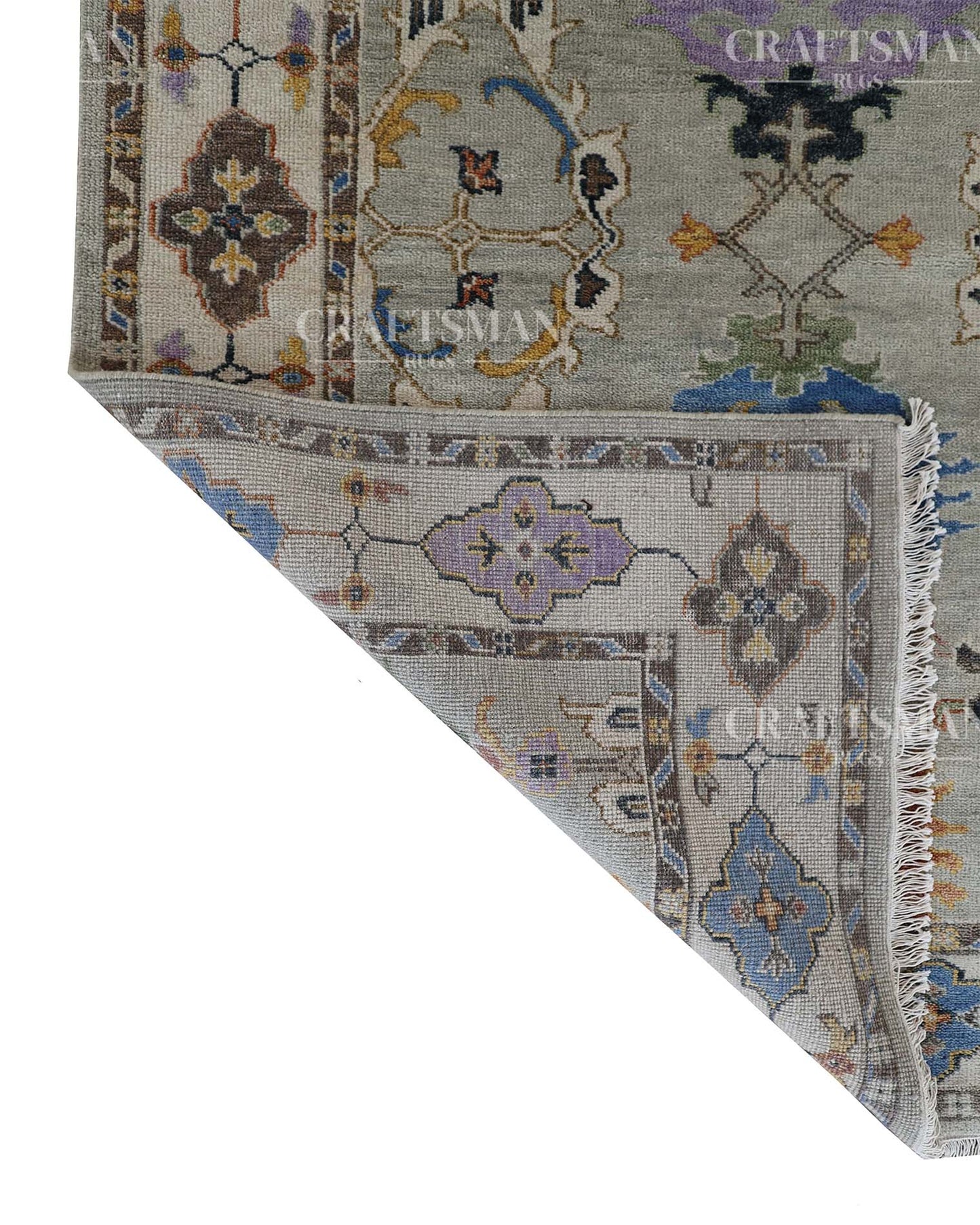 Lomir Wool Hand-Knotted Oushak-Inspired Rug