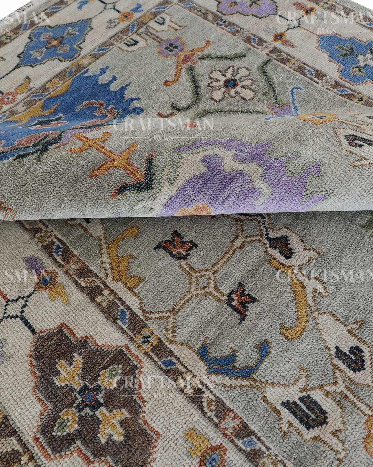 Lomir Wool Hand-Knotted Oushak-Inspired Rug