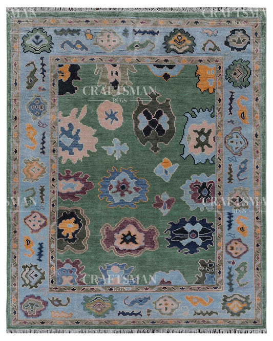 Yavrin Wool Hand-Knotted Oushak-Inspired Rug