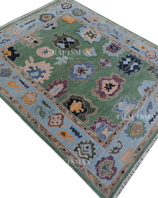 Yavrin Wool Hand-Knotted Oushak-Inspired Rug