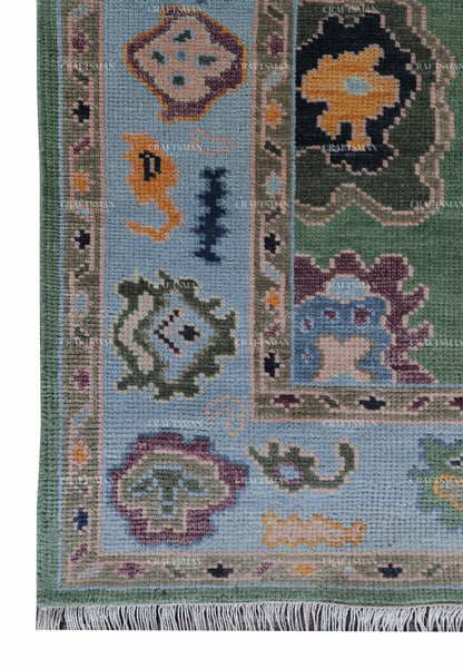 Yavrin Wool Hand-Knotted Oushak-Inspired Rug