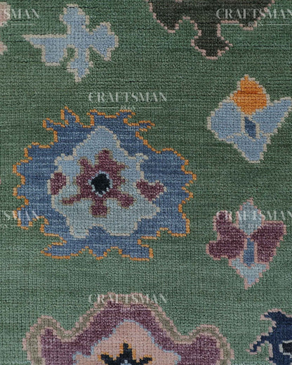 Yavrin Wool Hand-Knotted Oushak-Inspired Rug