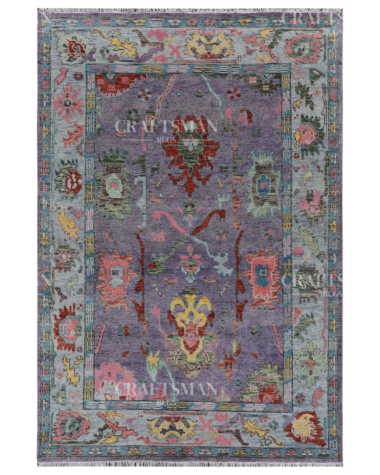 Corlen Wool Hand-Knotted Oushak-Inspired Rug